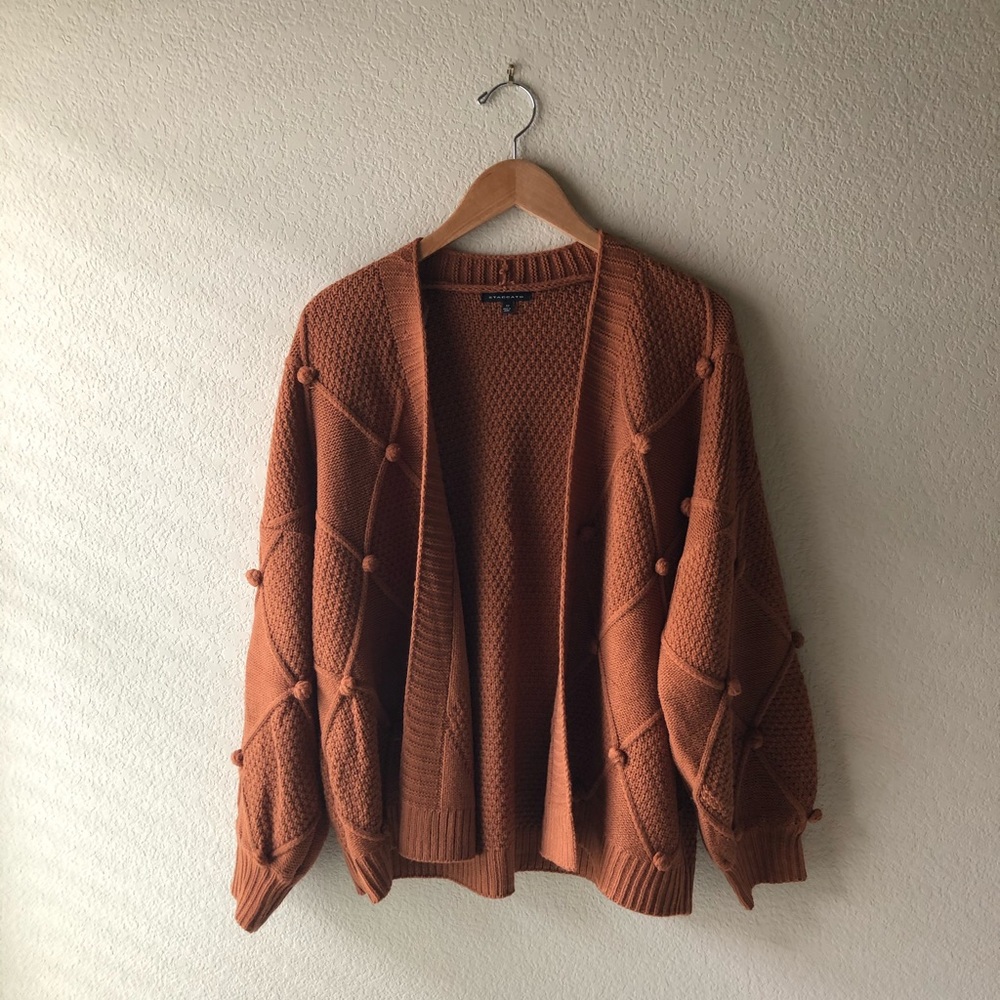 Pom Pom Bubble Sleeve Cardiagn